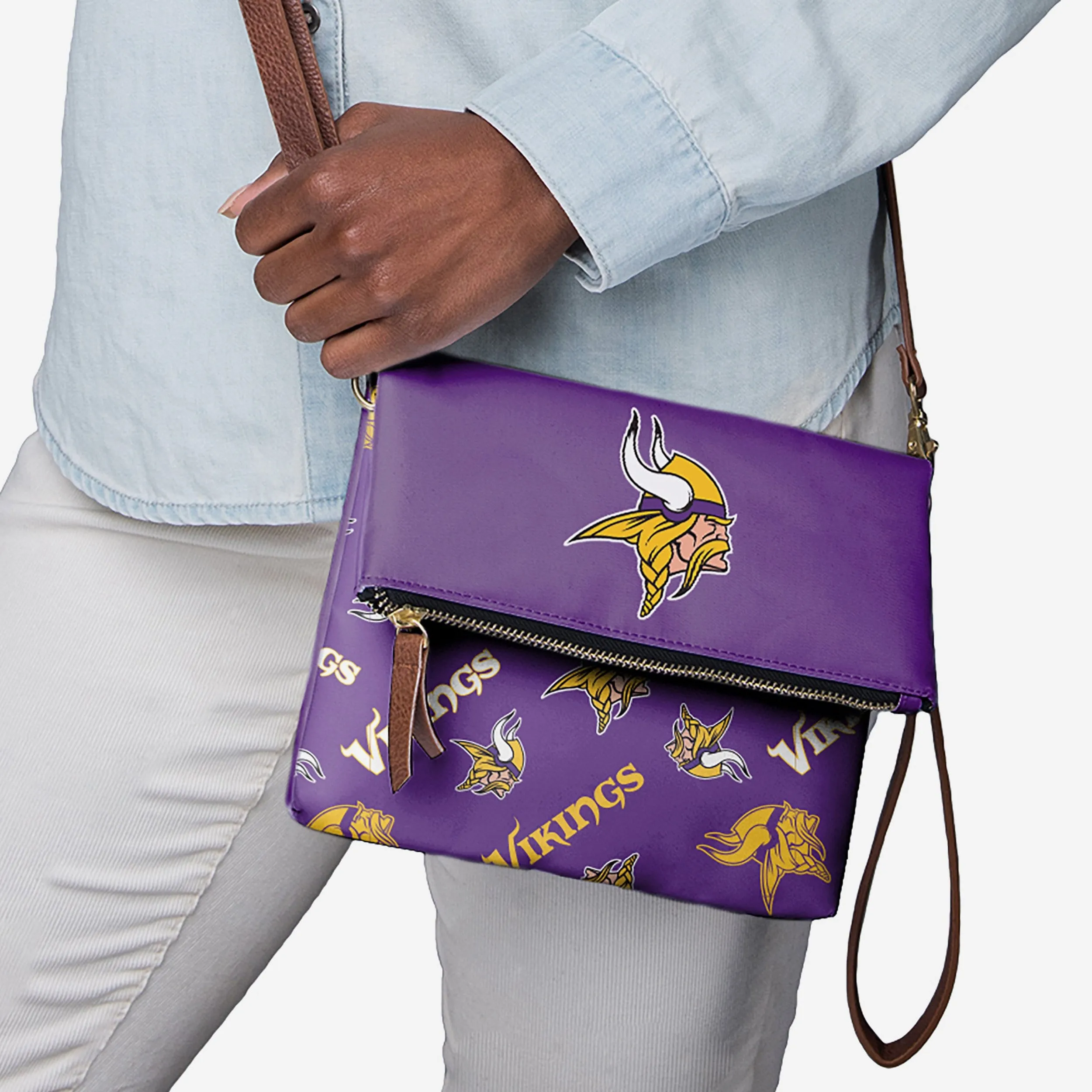 Minnesota Vikings Printed Collection Foldover Tote Bag