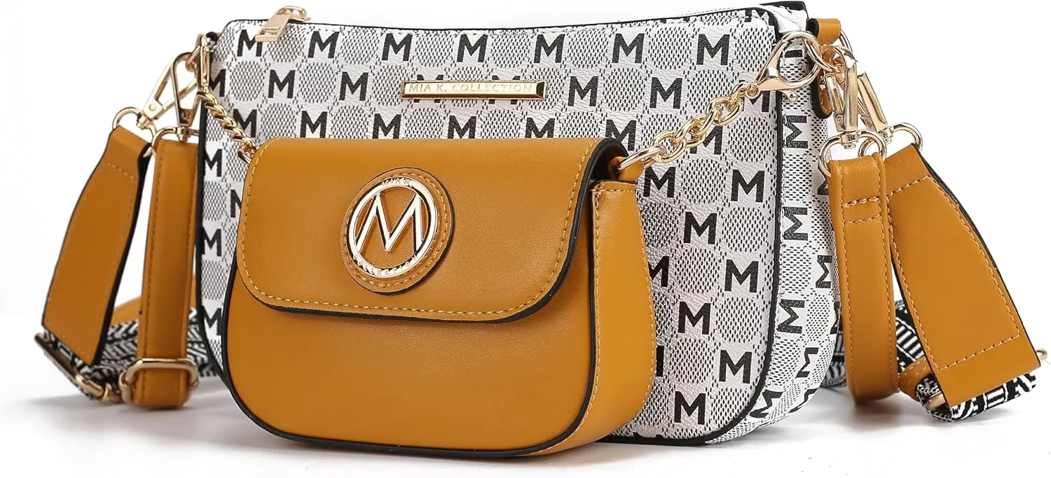 MKF Collection Women's Crossbody Bag, Printed Vegan Leather Shoulder Bag Handbag Purse By Mia K