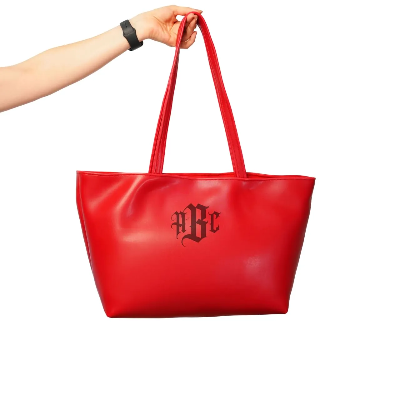 Monogrammed Leather Tote Bag, Anniversary Gift for Wife, Laser Engraved Woman Shoulder Bag, Custom Gift for Her, Mom Birthday Gift