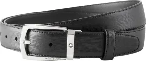 MONTBLANC Black Leather Belt- Black116706, Brand Size 47