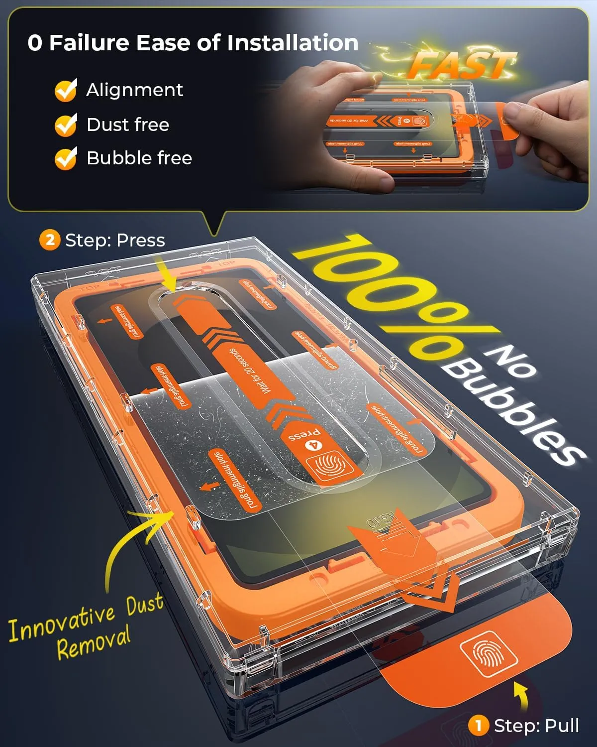 MRGLAS 2 2 Packs for Samsung Galaxy S25 Ultra Screen Protector 6.9'' with Camera Lens Protector [Auto-Dust Removal] [100% Fingerprint Unlock] HD 9H Tempered Glass 10X Military Protection, Zero-Bubble