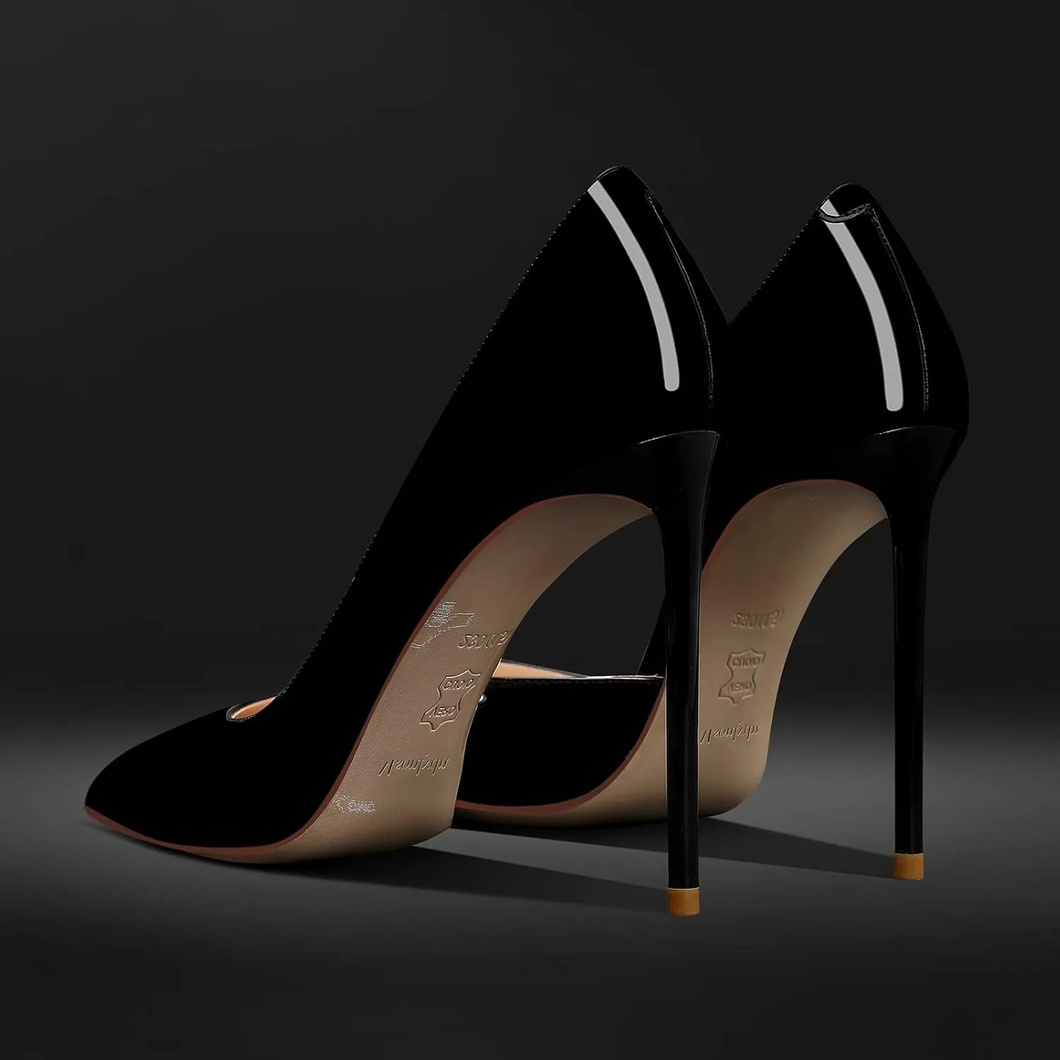 MSONLYDN Patent Heels Casual Women Leather Heels and Pumps Stiletto High Heels Pumps Comfortable Sexy for Wedding Shoes 4 inch
