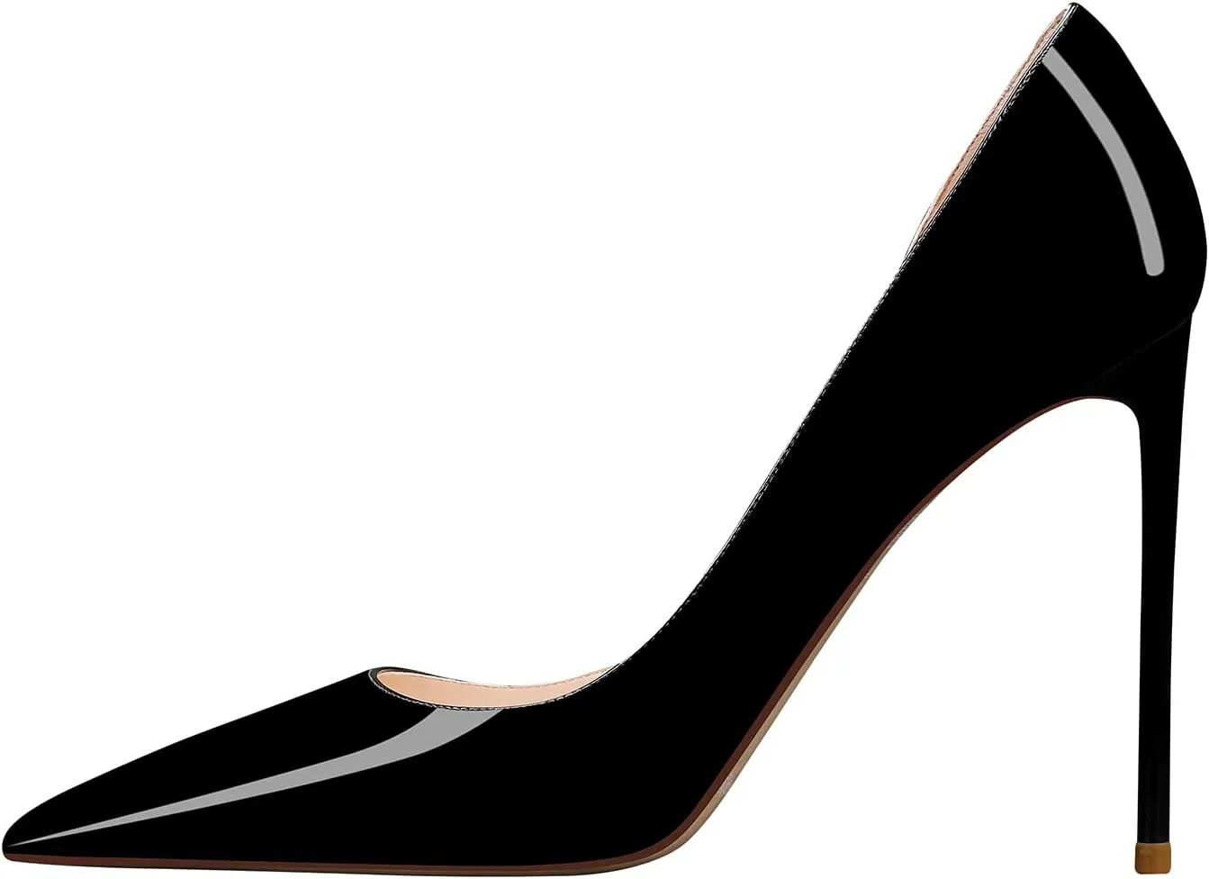 MSONLYDN Patent Heels Casual Women Leather Heels and Pumps Stiletto High Heels Pumps Comfortable Sexy for Wedding Shoes 4 inch
