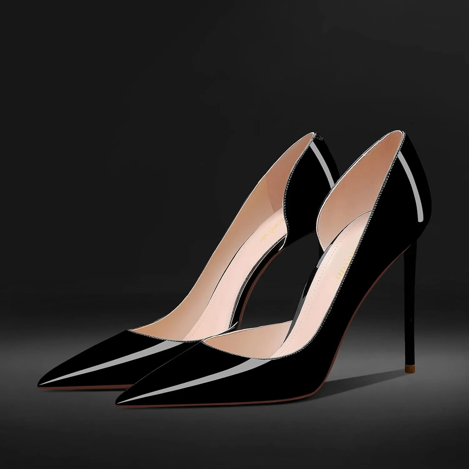 MSONLYDN Patent Heels Casual Women Leather Heels and Pumps Stiletto High Heels Pumps Comfortable Sexy for Wedding Shoes 4 inch