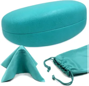 MyEyeglassCase® Large Hard Sunglasses Case | fits Large curved Sunglasses, with microfiber bag and cleaning cloth