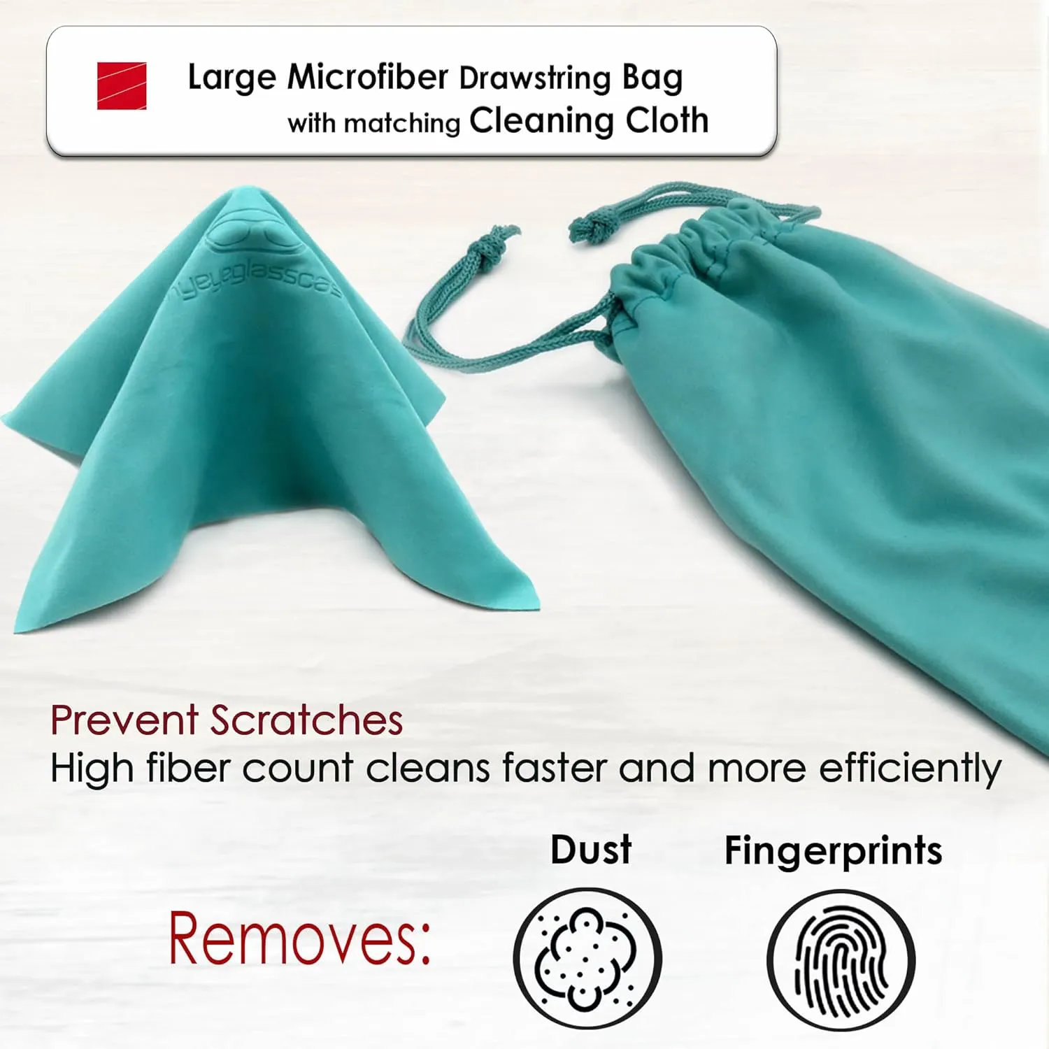 MyEyeglassCase® Large Hard Sunglasses Case | fits Large curved Sunglasses, with microfiber bag and cleaning cloth