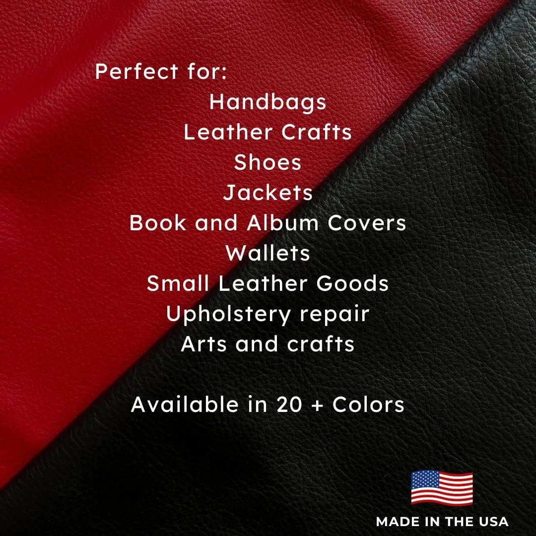 Natural Grain Cowhide Leather Skins (Black, 20 Square Feet (Full Side))