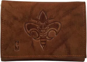 NBA New Orleans Hornets Embossed Genuine Cowhide Leather Trifold
