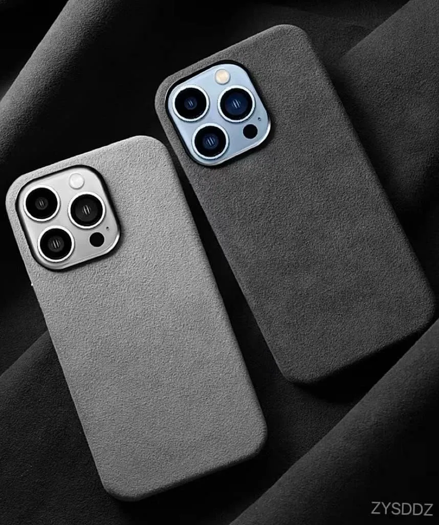 New Protective Case for iPhone 13 All Inclusive Series Phone Handmade Suede Alcantara, Compatible with Wireless Charging (iPhone 13 Pro Max,Black)