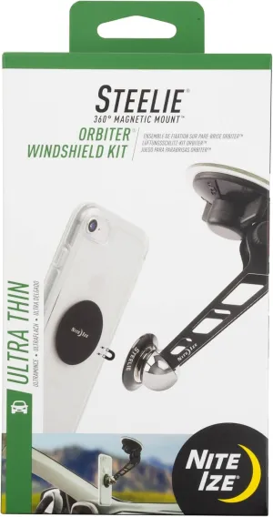 Nite Ize Steelie Windshield Kit - Magnetic Cell Phone Holder for Car Accessories - Sturdy Car Windshield Mount for Cell Phones - Orbiter