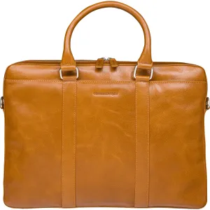 Nordborg - 15" Laptop Slim Leather Briefcase- Tan