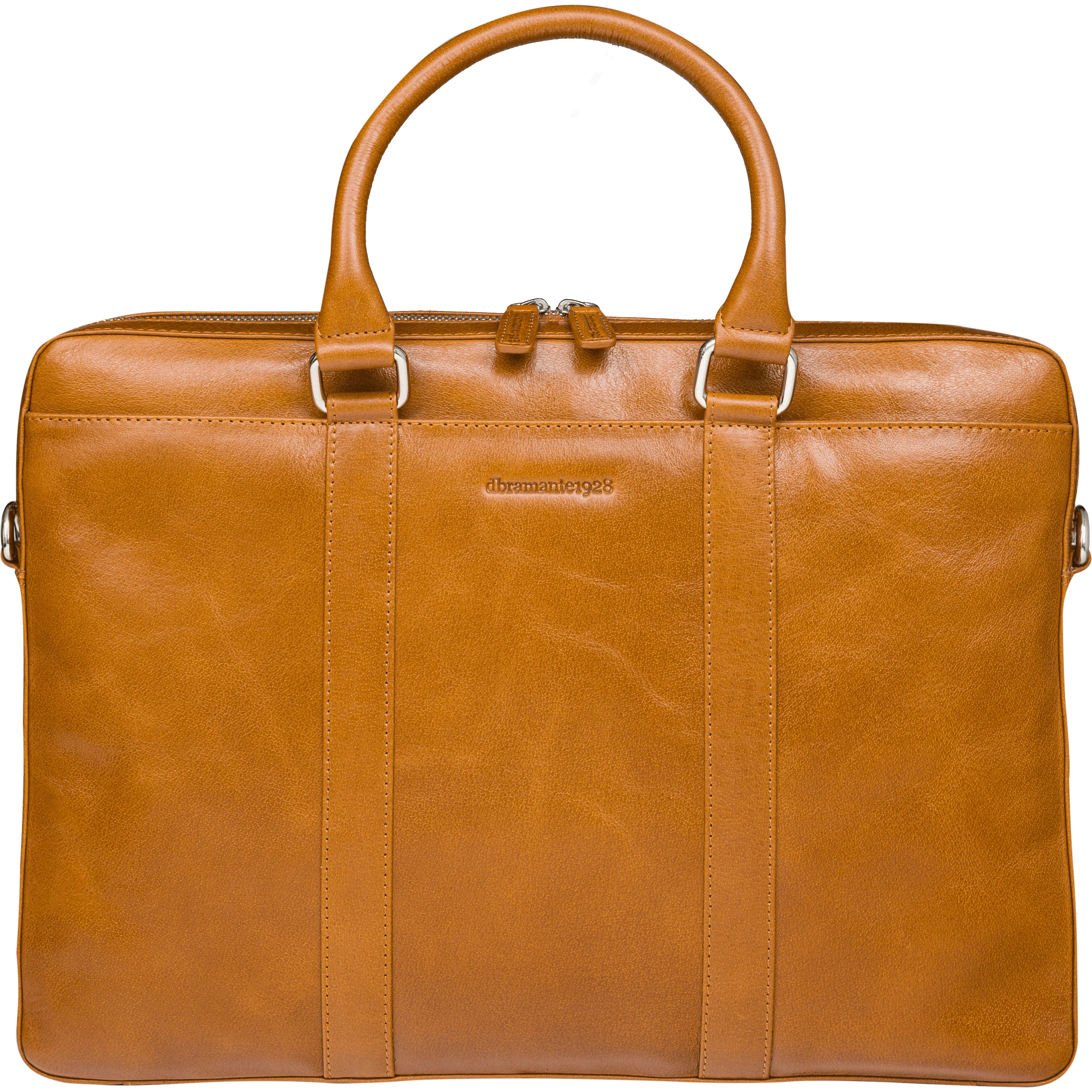 Nordborg - 15" Laptop Slim Leather Briefcase- Tan