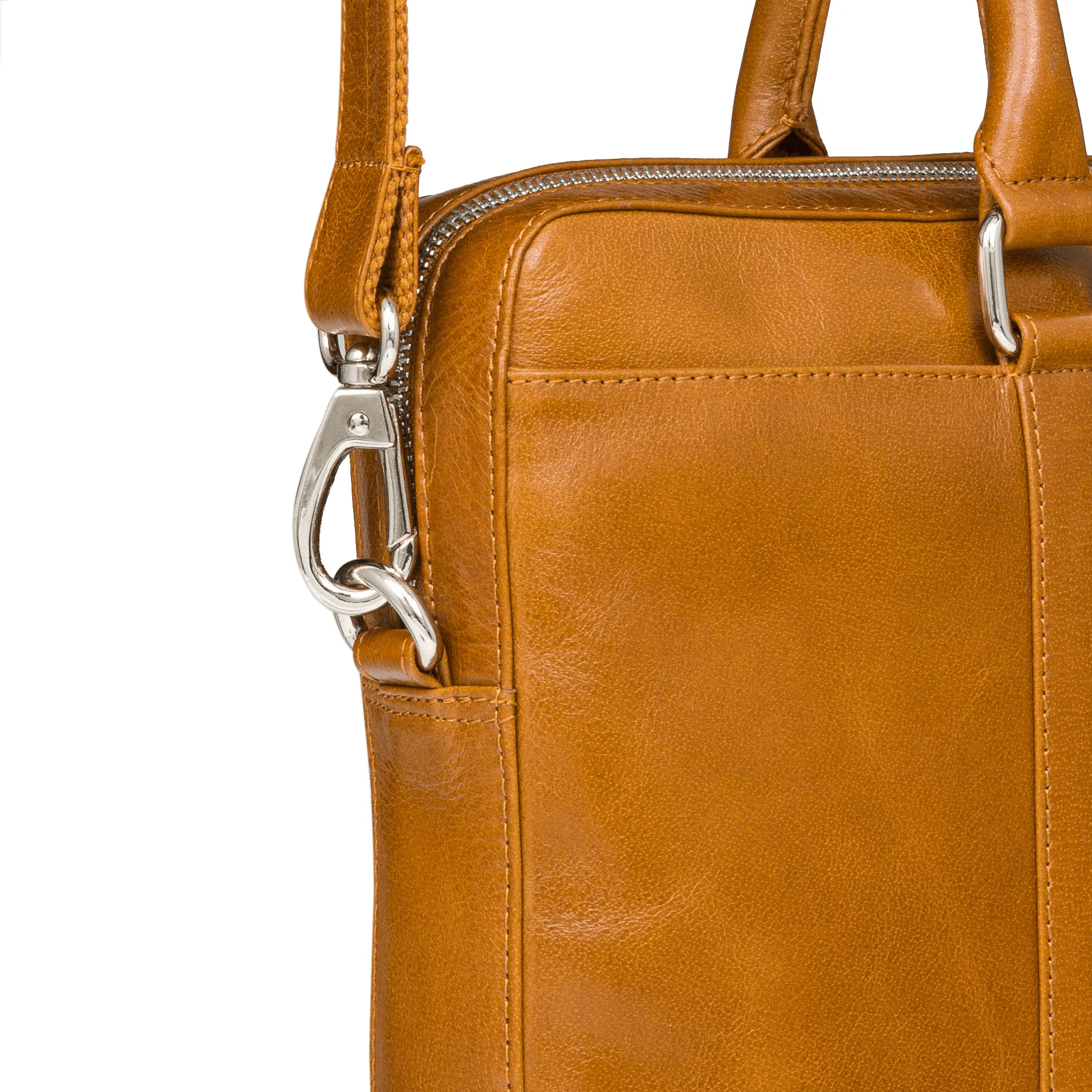 Nordborg - 15" Laptop Slim Leather Briefcase- Tan