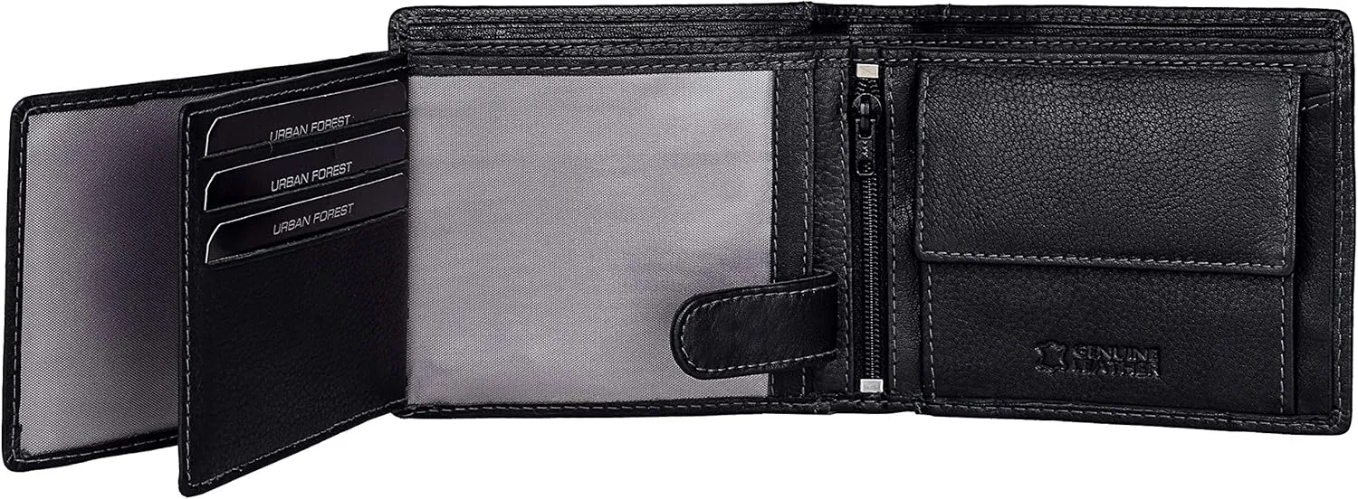 Oliver Leather Wallet for Men, Black, Contemporary