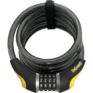 OnGuard Doberman Combo Cable Lock: 6' x 12mm, Gray/Black/Yellow