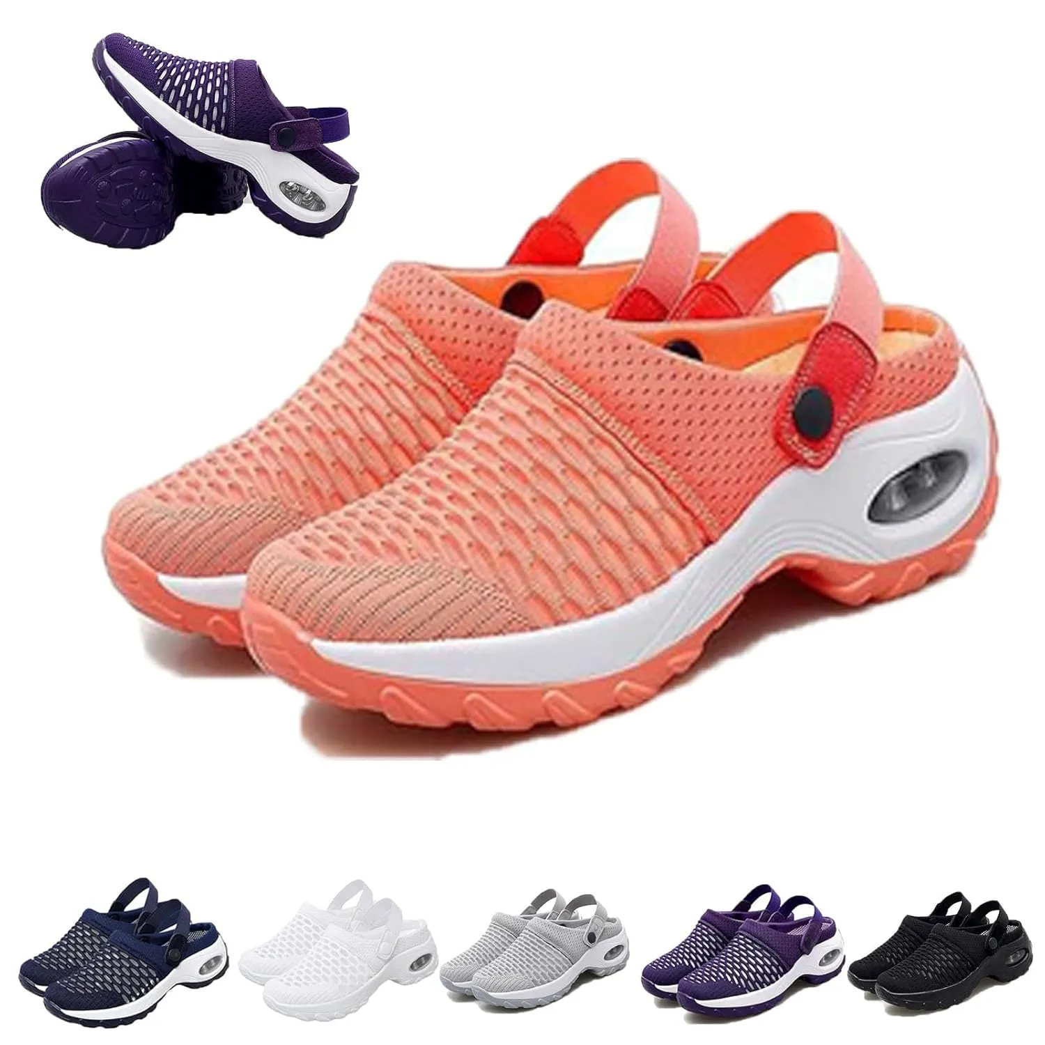 Orthopedic Clogs for Women, Orthopedic Slip On Shoes for Women, Orthopedic Sandals for Women, Womens Orthopedic Clogs (7,Orange)