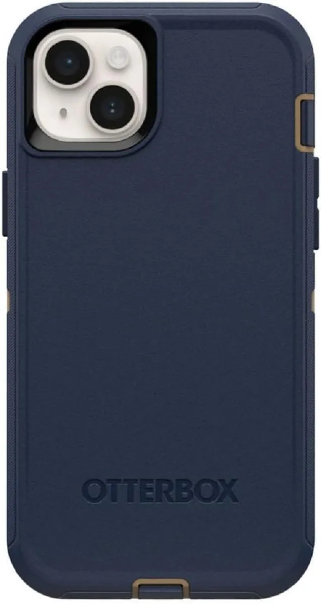 OtterBox iPhone 14 & iPhone 13 (Only) - Defender Series Case - Blue Suede Shoes - Rugged & Durable - with Port Protection - Holster Clip Included - Non-Retail Packaging