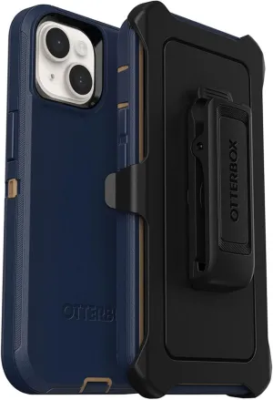 OtterBox iPhone 14 & iPhone 13 (Only) - Defender Series Case - Blue Suede Shoes - Rugged & Durable - with Port Protection - Holster Clip Included - Non-Retail Packaging