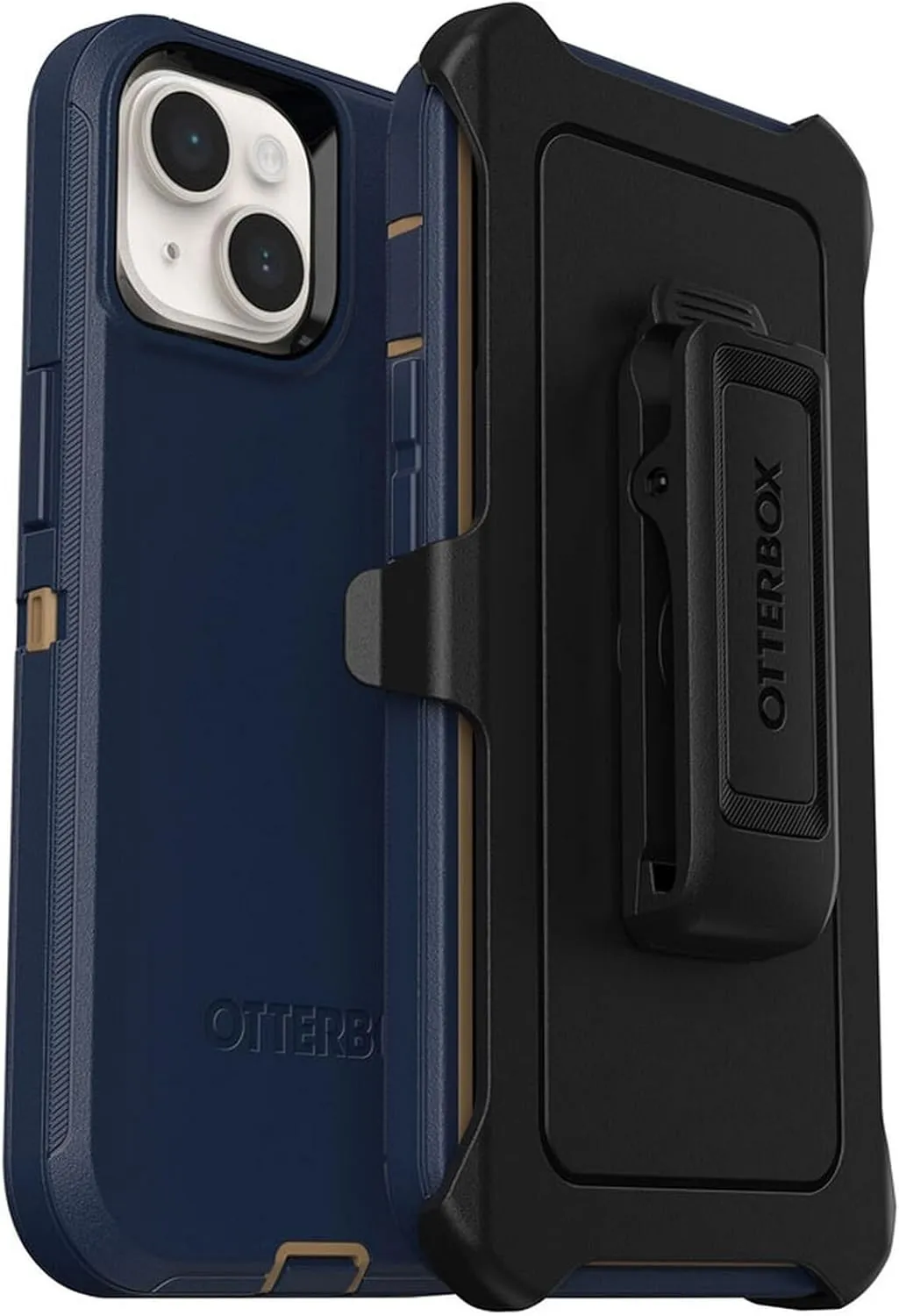 OtterBox iPhone 14 & iPhone 13 (Only) - Defender Series Case - Blue Suede Shoes - Rugged & Durable - with Port Protection - Holster Clip Included - Non-Retail Packaging