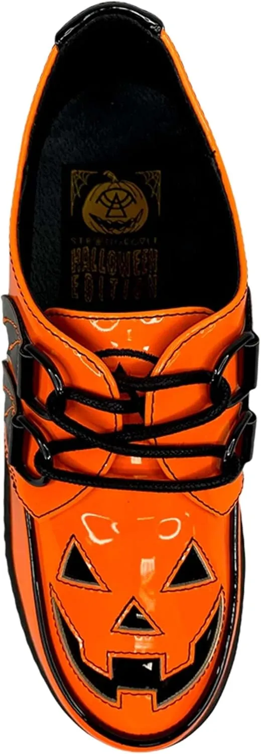 Patent Orange Jack O' Lantern Creeper Shoes