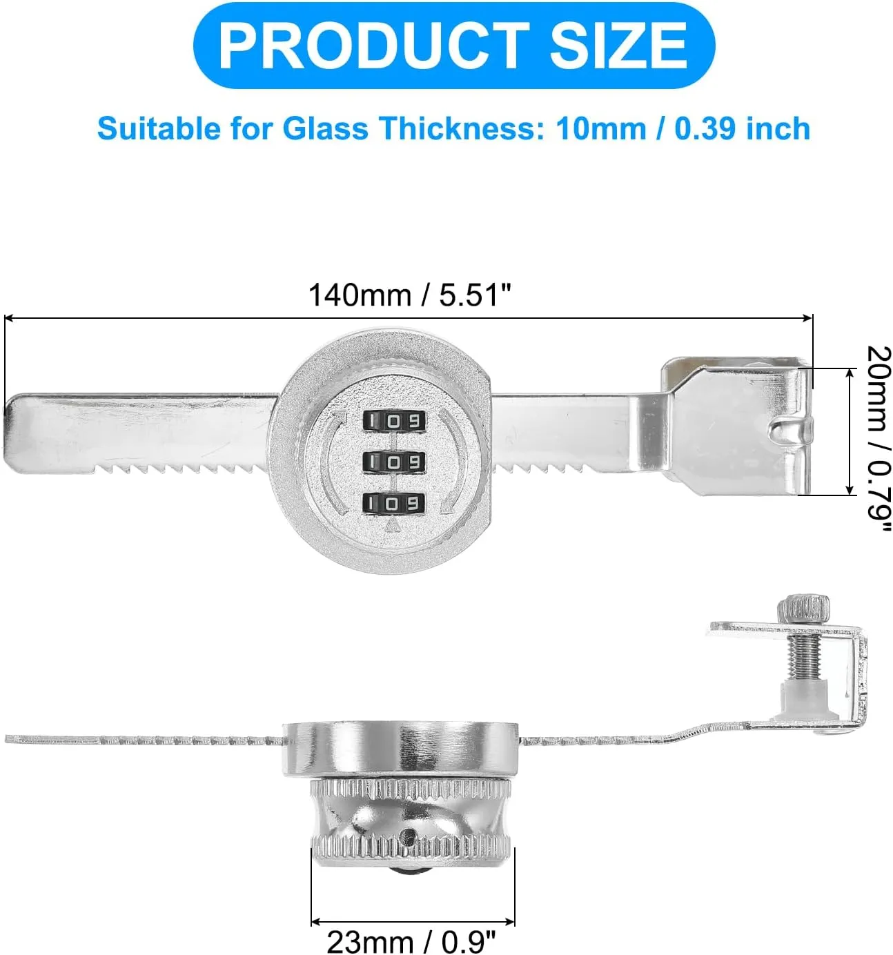 PATIKIL Keyless Cabinet Lock, 2Pcs Keyless Combination Ratchet Lock Zinc Alloy 3 Digit Password Combination Lock Door Security Slide Latch Lock for Cabinet Door Latch, (Silver)