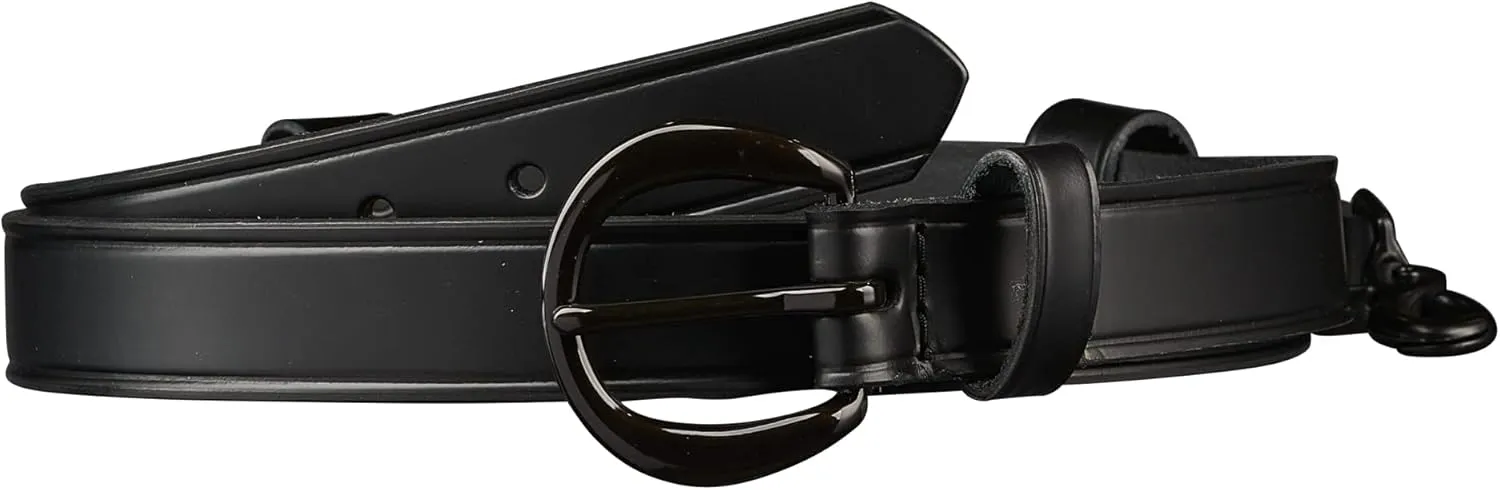 Perfect Fit Leather Firefighter Radio Strap and Anti Sway Strap Bundle - Black With Black Hardware for Firemen