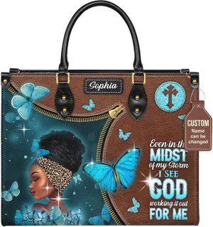 Personalized Black Queen Leather Bag, Gift for African American, Afro Black Girl, Mother's Day Gift