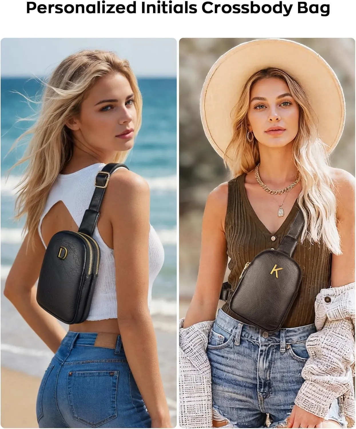 Personalized Gifts for 6 7 8 9 10 11 12 13 14 15 16 17 18 Teen Girls, Cute Sling Purse for Girls, Handsfree Travel Crossbody Bags, Monogrammed Gift for Women Girls, Fashion Trendy Stuff