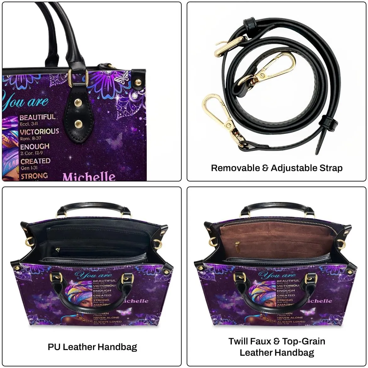 Personalized Leather Handbag For Black African
