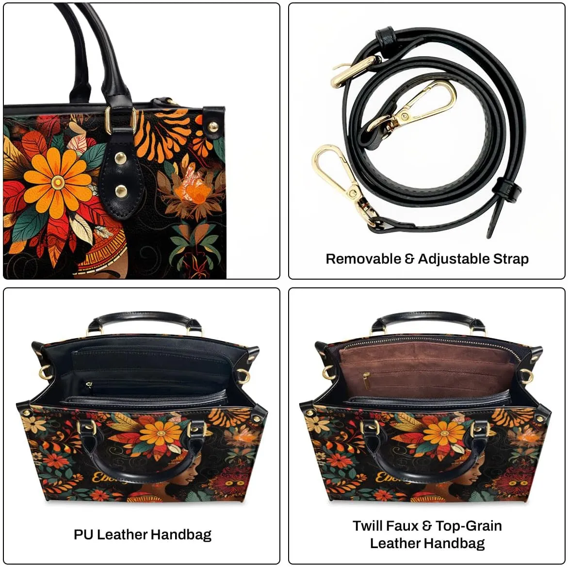 Personalized Leather Handbag For Black Women