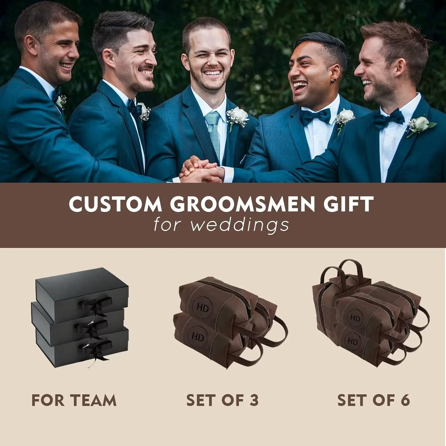 Personalized Toiletry Bag for Men - Leather Toiletry Bag for Men - Custom Toiletry Bag for Men - Mens Toiletry Travel Bag for Groomsmen Giveaway, Christmas, Birthday, Holiday Gifts (Single, Beige)