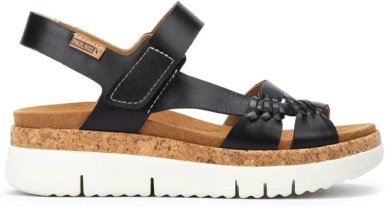 PIKOLINOS Wedge Sandals Leather Palma for Woman Black