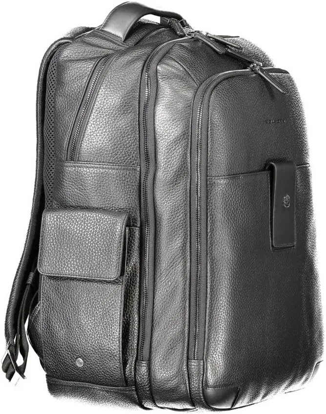 Piquadro Black Leather Men's Backpack