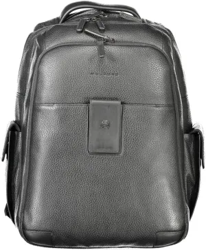 Piquadro Black Leather Men's Backpack