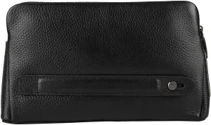 plplaaoo Smart Fingerprint Security Leather Wallet Men Zipper Handbag Anti Theft Black High Grade Leather 245x60x145mm