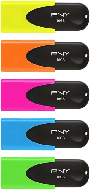 PNY 16GB Attaché 4 USB 2.0 Flash Drive 5-Pack