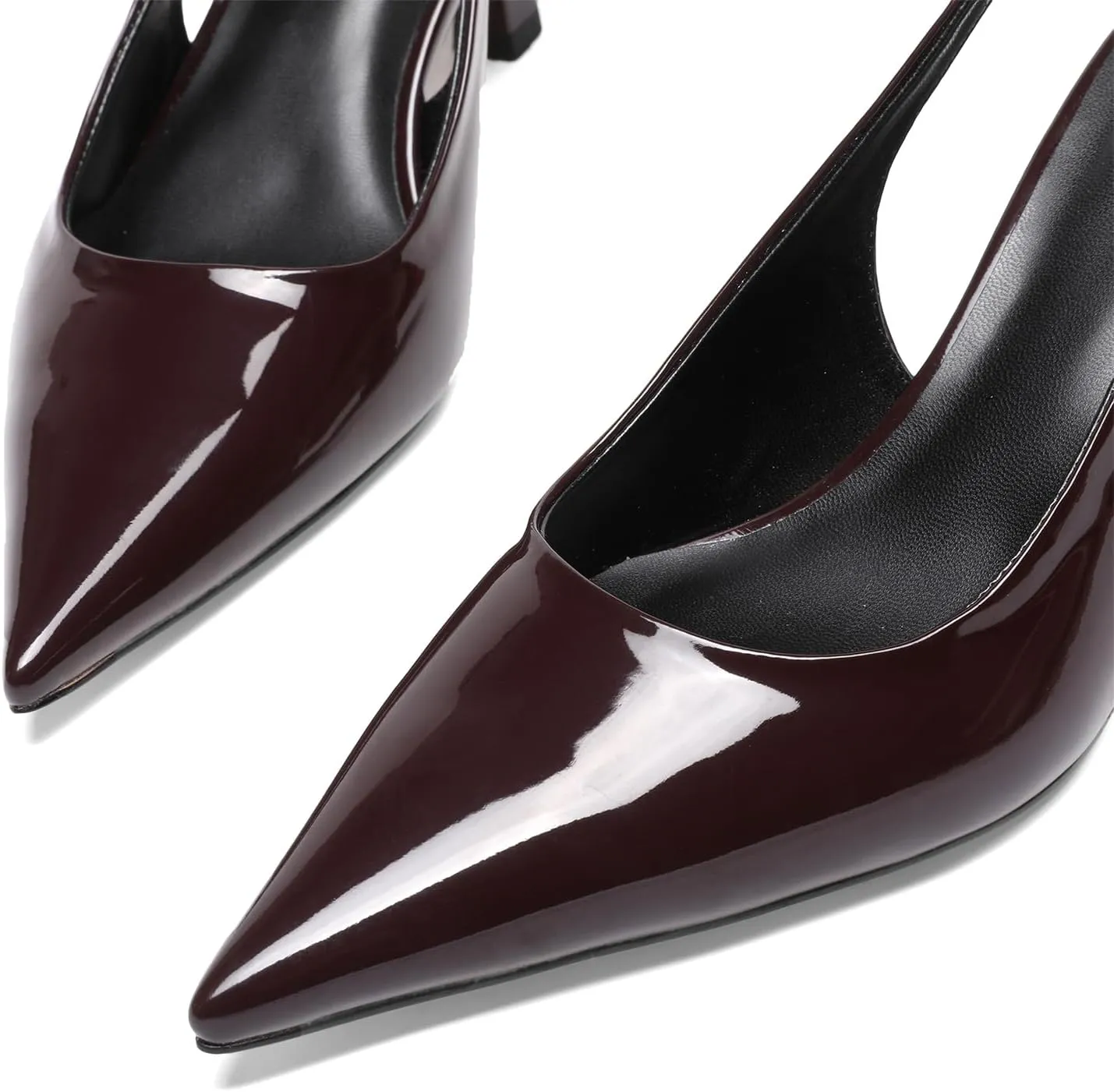 Pointed Toe Slingback Heels for Women Slip On Kitten Heel Pumps