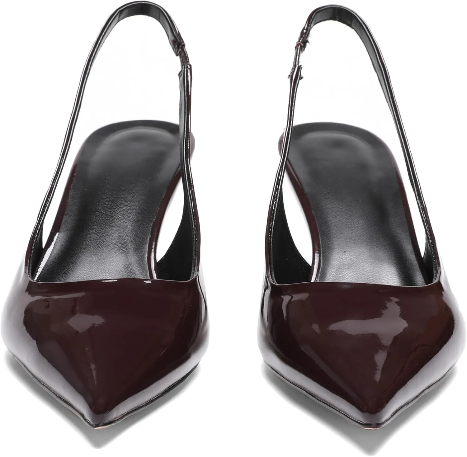Pointed Toe Slingback Heels for Women Slip On Kitten Heel Pumps
