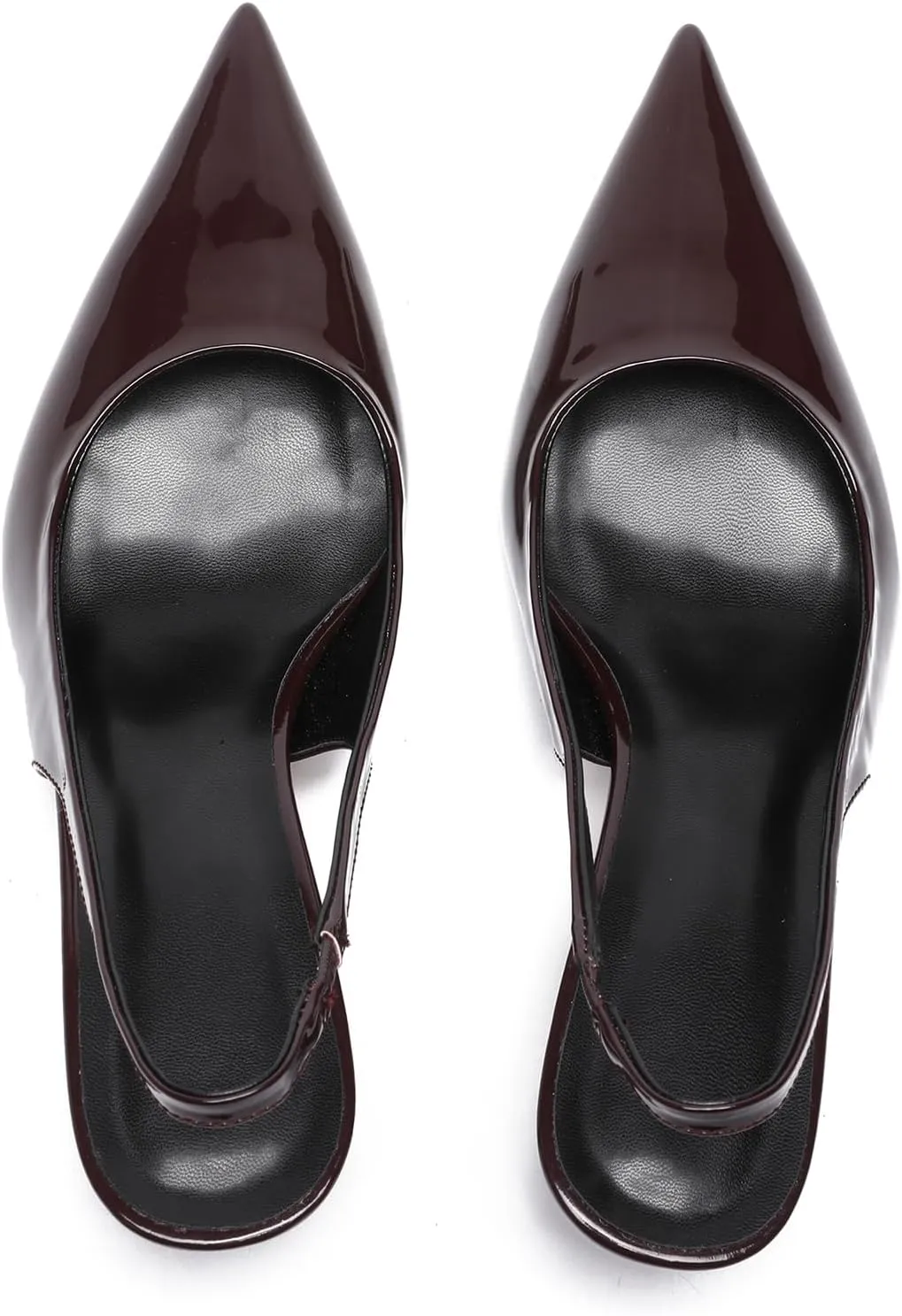 Pointed Toe Slingback Heels for Women Slip On Kitten Heel Pumps