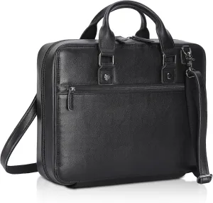 Polare Napa Leather Bible Cover Carrying Book Case Large Church Bag Crossbody Bible Protective Book Holder Folder Organizer Portfolio for Men (Black)