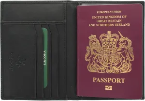Polo Collection Leather Passport Holder, RFID Blocking (Black)