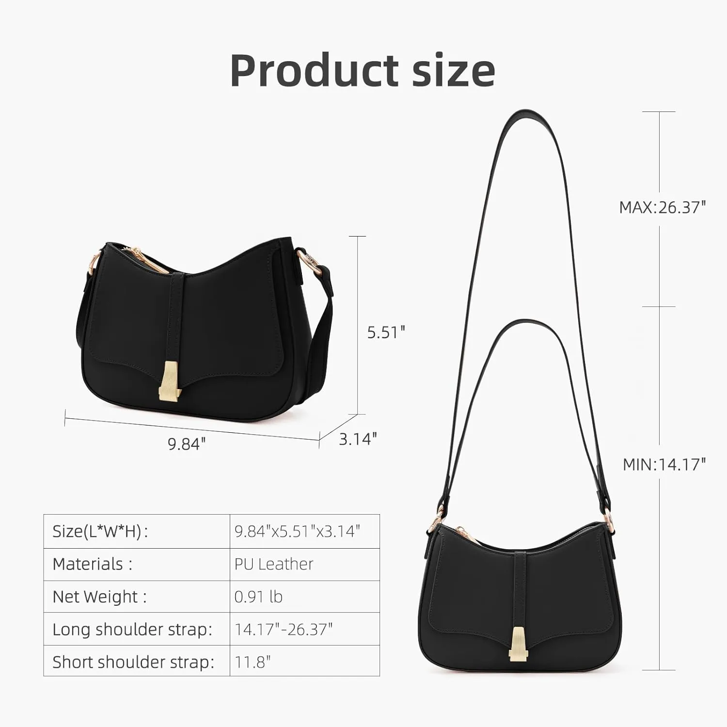 Prettyzys Crescent Shoulder Bag for Women, Vintage Retro Vegan Leather Clutch Tote Handbags Crossbody Bags Handbag for Women