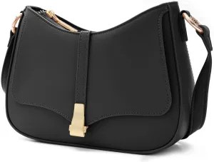 Prettyzys Crescent Shoulder Bag for Women, Vintage Retro Vegan Leather Clutch Tote Handbags Crossbody Bags Handbag for Women