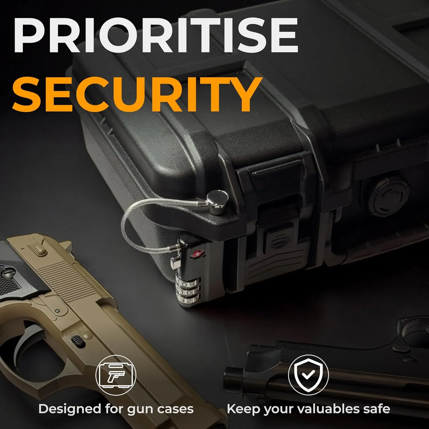 Professional Gun Case Lock (2 Pack) — TSA Approved Gun Case Lock with Durable & Cut Resistant Alloy Steel Shank Gun Lock — Secure TSA Locks for Gun Case for Firearm Travel Case or Pistol Case
