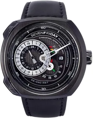 Q-Series Black Leather Automatic Mens Watch Q3/01