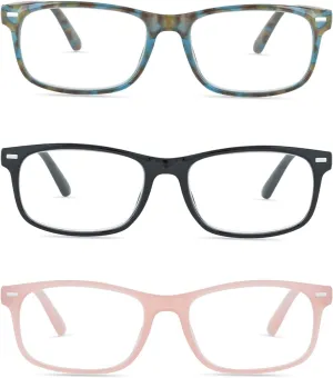 Rae Dunn "LOU Premium Reading Glasses - 3 Pack w/READ or FOCUS Signature Font
