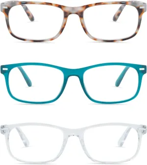 Rae Dunn "LOU Premium Reading Glasses - 3 Pack w/READ or FOCUS Signature Font