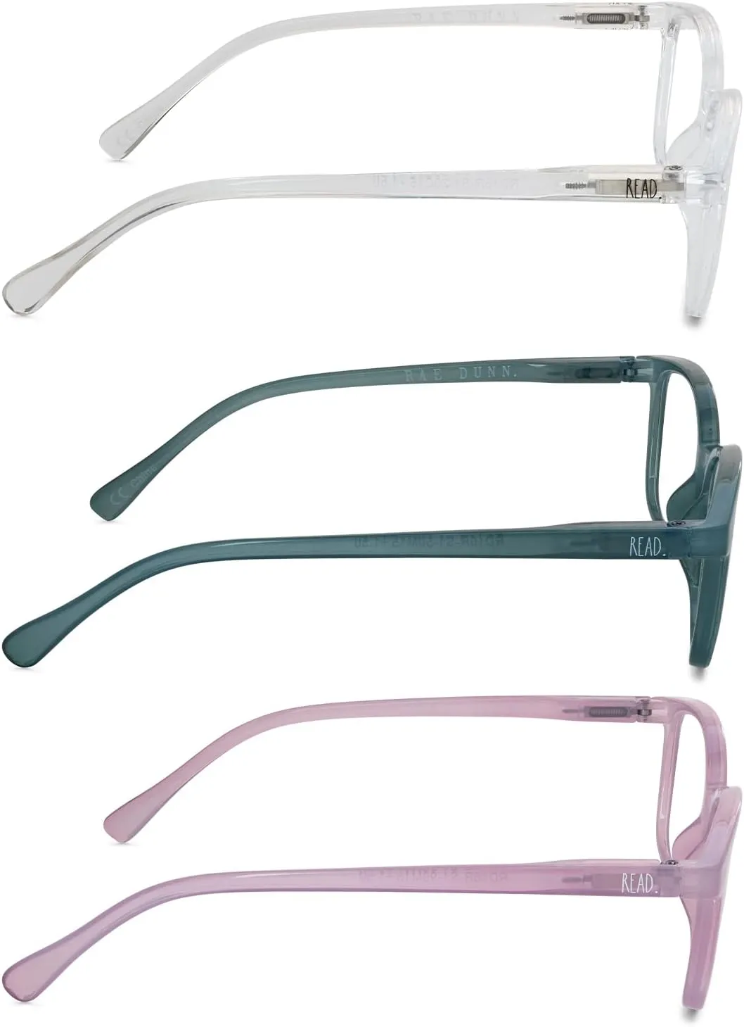 Rae Dunn "NALA Premium Reading Glasses - 3 Pack w/READ MORE Signature Font Hard Case