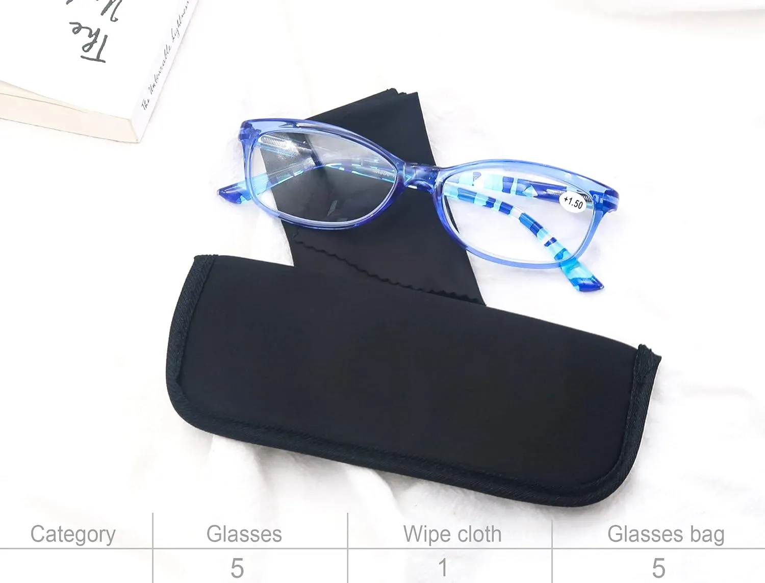 Reading Glasses Women  1.00 Colorful Readers Glasses Cheaters 5 Pack Lightweight Frame Comfortable Fit