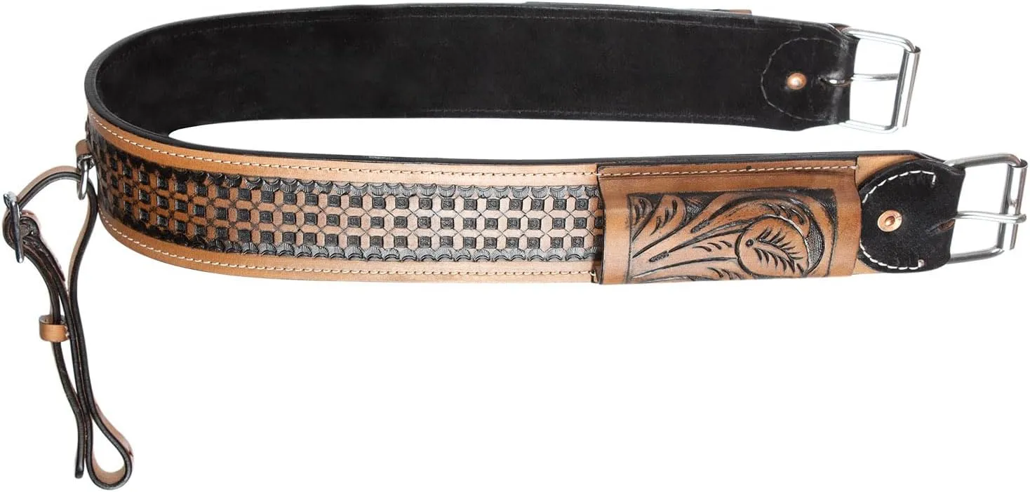 Rear CINCHES for Western Saddles Horse Bucking Strap Back Girth Premium Smooth Leather with Billet Keepers